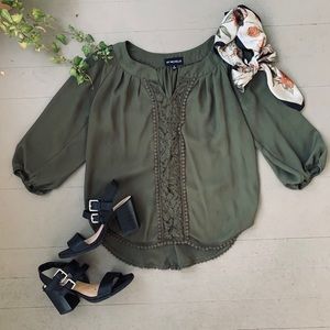 STORE CLOSING FINAL SALE ✨ Olive Laced Blouse